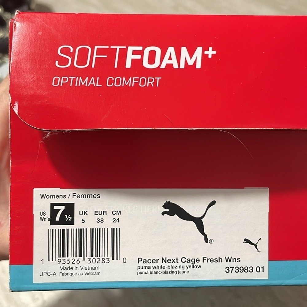 NIB PUMA Soft Foam White Neon Pink Sneakers *7.5 - Picture 8 of 8